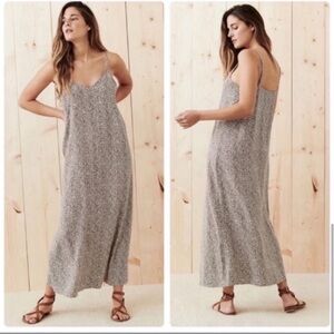 Jenni Kayne Leopard Slip Dress Midi Black Tan Size Small